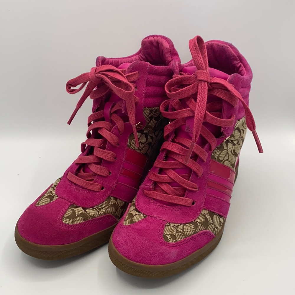 Coach Pink Alara Wedge Tennis Shoe Size 7